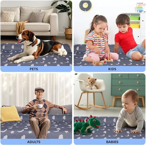 Retrona® Washable Underpads 34" x 36" Pack of 4 Heavy Absorbency Reusable Bedwetting Incontinence Pads for Adults, Kids, & Pets - Waterproof Protective Pad for Bed, Couch, Sofa, Floor (4 Pack - 34x36) in Saudi Arabia