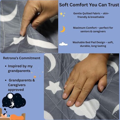 Retrona® Washable Underpads 34" x 36" Pack of 4 Heavy Absorbency Reusable Bedwetting Incontinence Pads for Adults, Kids, & Pets - Waterproof Protective Pad for Bed, Couch, Sofa, Floor (4 Pack - 34x36) in Saudi Arabia