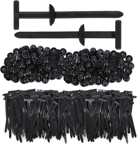 200Pcs Nylon Universal Cable Tie Buckle, Button Zip Tie Rivet Zipper Clips for Cars, Automotive Fender Liner Zip Tie Style Clips, Practical Heavy Duty Self Locking Ziptie with Buckle in Kuwait
