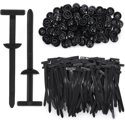 200pcs مشبك ربطة الكبلات العالمي من نايلون ، زر الرمز البريدي مقاطع سحاب برشام للسيارات ، مقاطع نمط ربطة عنقان بطانة الافتراضات ، ZIPTIE عملية القفل الثقيلة مع الإبزيم in Kuwait