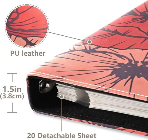 Jiponi Red Poppy Flowers ألبوم صور كبير ، ألبومات قصاصات الغلاف الجلدي DIY لـ 4x6 5x7 6x8 صور ، كتاب ذاكرة لاصق ذاتي لحفل زفاف ، طفل ، عائلة in Kuwait