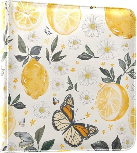 JIPONI Lemons Flowers and Butterflies Large Photo Album, DIY Leather Cover Scrapbook Albums for 4x6 5x7 6x8 Pictures, Self Adhesive Memory Book for Wedding, Baby, Family in Saudi Arabia