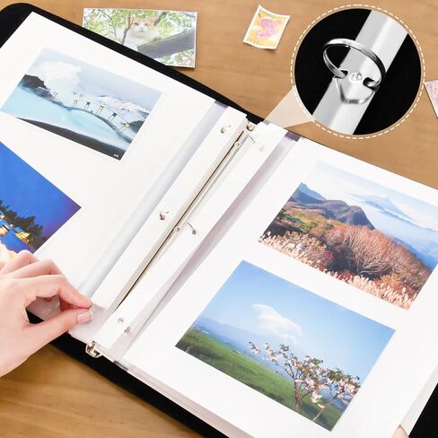 Jiponi Daisy Flower Flower USA Flag ألبوم صور كبير ، ألبومات قصاصات غلاف جلدية DIY لـ 4x6 5x7 6x8 صور ، كتاب ذاكرة لاصق ذاتي لحفل زفاف ، طفل ، عائلة in Kuwait