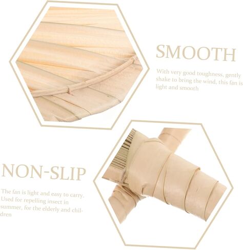 Vintage Handmade Palm Leaf Fan Practical Cooling Accessory for Summer Festivals and Parties Woven Design for Photography and Home Decoration in Kuwait