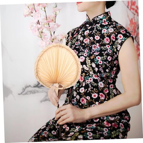 Vintage Handmade Palm Leaf Fan Practical Cooling Accessory for Summer Festivals and Parties Woven Design for Photography and Home Decoration in Kuwait