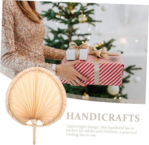 Vintage Handmade Palm Leaf Fan Practical Cooling Accessory for Summer Festivals and Parties Woven Design for Photography and Home Decoration in Kuwait