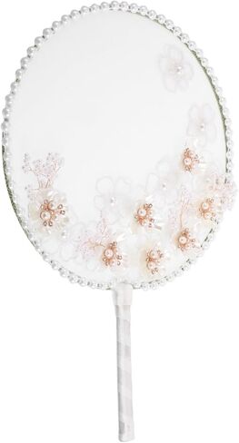 Chinese Round Hand Fan with Elegant Tassel and Realistic Floral Embroidery Lightweight Translucent Decoration Fan for Women for Weddings Parties and Summer Events in Saudi Arabia