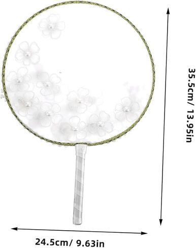 Chinese Round Hand Fan with Elegant Tassel and Realistic Floral Embroidery Lightweight Translucent Decoration Fan for Women for Weddings Parties and Summer Events in Saudi Arabia