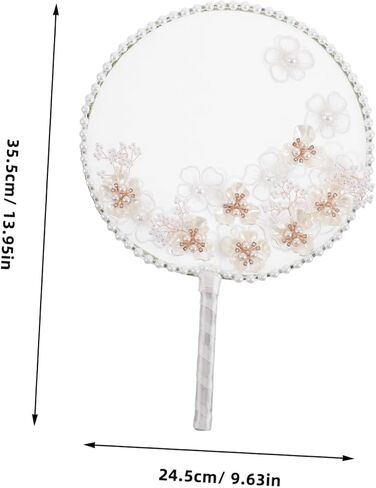 Chinese Round Hand Fan with Elegant Tassel and Realistic Floral Embroidery Lightweight Translucent Decoration Fan for Women for Weddings Parties and Summer Events in Saudi Arabia