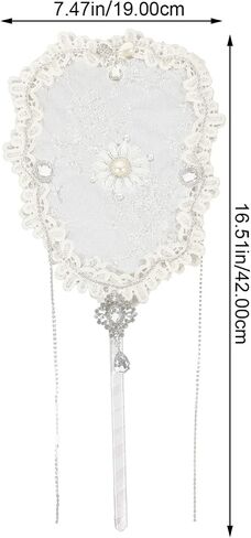 TEHAUX Handheld Lace Flower Pattern Fan Floral Design with Tassels for Stage Performances Weddings and Summer Parties Portable and Durable Wedding Bride Fan in Saudi Arabia