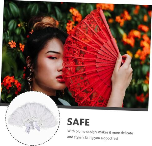مروحة Lifkome Handheld Plume لحفلات الزفاف وعروض المسرح Prop Fan Prop مع Photo Photo Photo Prop لأحداث الزفاف والرقص in Saudi Arabia