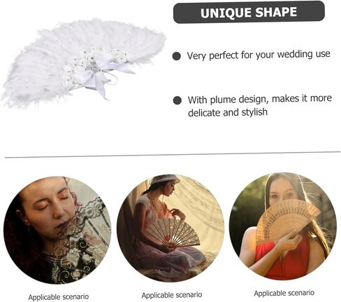 مروحة Lifkome Handheld Plume لحفلات الزفاف وعروض المسرح Prop Fan Prop مع Photo Photo Photo Prop لأحداث الزفاف والرقص in Saudi Arabia