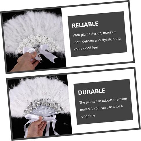 مروحة Lifkome Handheld Plume لحفلات الزفاف وعروض المسرح Prop Fan Prop مع Photo Photo Photo Prop لأحداث الزفاف والرقص in Saudi Arabia