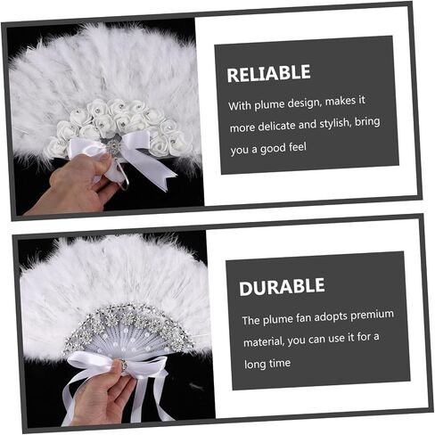 Handheld Decorative Plume Fan Wedding Prop Stage Performance Accessory Lightweight Portable Design for Photography Special Occasions for Brides and Guests in Saudi Arabia
