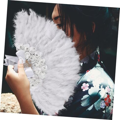 Handheld Decorative Plume Fan Wedding Prop Stage Performance Accessory Lightweight Portable Design for Photography Special Occasions for Brides and Guests in Saudi Arabia