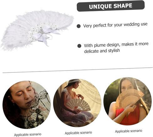 Handheld Decorative Plume Fan Wedding Prop Stage Performance Accessory Lightweight Portable Design for Photography Special Occasions for Brides and Guests in Saudi Arabia