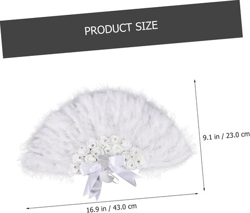 Luxshiny Handmade Bridal Fan with Plume Design Elegant Wedding Decor for Bride and Guests Unique for Wedding Parties and Craftsmanship in Saudi Arabia
