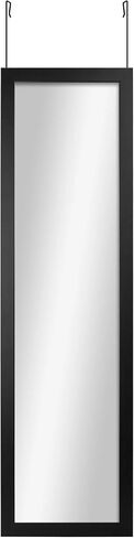 Over The Door Full Length Mirror 14.25 x 50.25 Inches, No Drilling Installation Black Standing Mirror for Bedroom, Hallway, Living Room, Closet, Dorm Room in Saudi Arabia