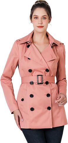 BGSD Women Evelyn Waterproof Classic Hooded Short Trench Coat in Saudi Arabia