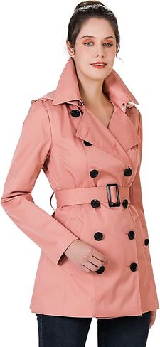 BGSD Women Evelyn Waterproof Classic Hooded Short Trench Coat in Saudi Arabia