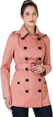 BGSD Women Evelyn Waterproof Classic Hooded Short Trench Coat in Saudi Arabia