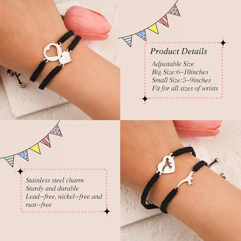 Mommy and Me Matching Bracelets Set for Mother Daughter Son,Matching Heart/Dinosaur/Bear Bracelets(Dinosaur, Mother Son) in Saudi Arabia