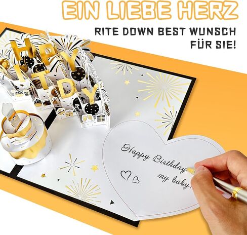 Musical Birthday Card, 3D Birthday Popup Cards & Blowable LED Light & Play Music Birthday Card, Blow out Light and Cheers 'Happy Birthday' Funny Birthday Greeting Card for Women Men Kids Husband Mom in Saudi Arabia