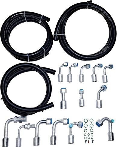 134A AC AC Air Hose Kit W/Fitting & O-Ring متوافق مع Buick Chevrolet Cadillac GMC Wuling Baojun Holden Truck in Kuwait