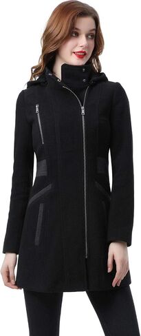 BGSD Women Carrie Wool Blend Hooded Color Block Walking Coat (Also available in Plus Size) in Saudi Arabia