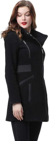 BGSD Women Carrie Wool Blend Hooded Color Block Walking Coat (Also available in Plus Size) in Saudi Arabia