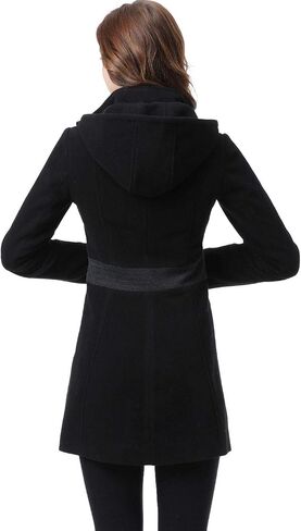 BGSD Women Carrie Wool Blend Hooded Color Block Walking Coat (Also available in Plus Size) in Saudi Arabia