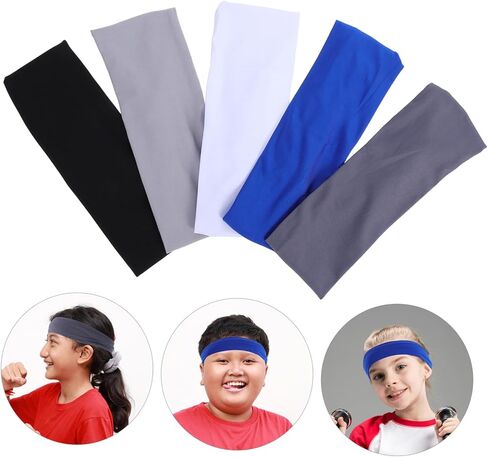 5pcs رطوبة الشعر الرياضي للأولاد خفيفة الوزن جاف الجاف مريح العرق ملحقات امتصاص لكرة السلة والأنشطة في الهواء الطلق in Saudi Arabia