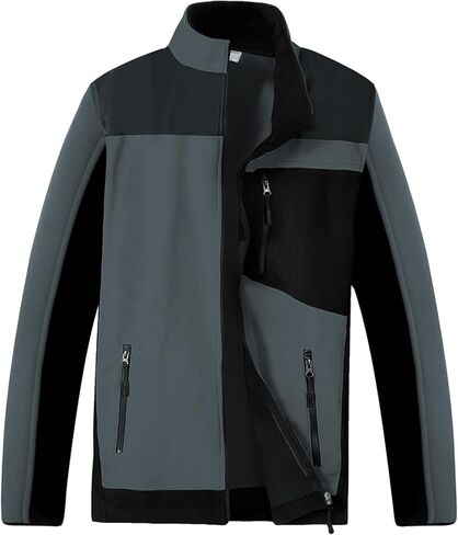 Mens Fleece Jacket Full Zip Lightweight Polar Fleece Jacket Casual Coats Soft Warm Outerwear with Pockets in Kuwait