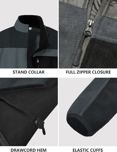 Mens Fleece Jacket Full Zip Lightweight Polar Fleece Jacket Casual Coats Soft Warm Outerwear with Pockets in Kuwait