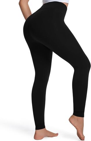 Fleece Lined Leggings for Women - High Waisted Thick Thermal Yoga Pants Soft Comfortable Velvet Tights in Saudi Arabia