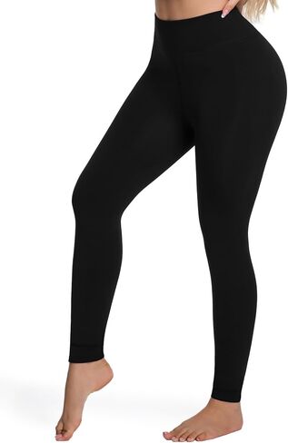 Fleece Lined Leggings for Women - High Waisted Thick Thermal Yoga Pants Soft Comfortable Velvet Tights in Saudi Arabia