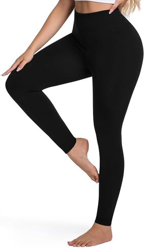 Fleece Lined Leggings for Women - High Waisted Thick Thermal Yoga Pants Soft Comfortable Velvet Tights in Saudi Arabia
