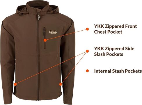 DRAKE Men's Rain Brake Durable Adjustable Lightweight Stretchy DWR Water Repellent Outdoor Casual Softshell Hooded Jacket in Saudi Arabia