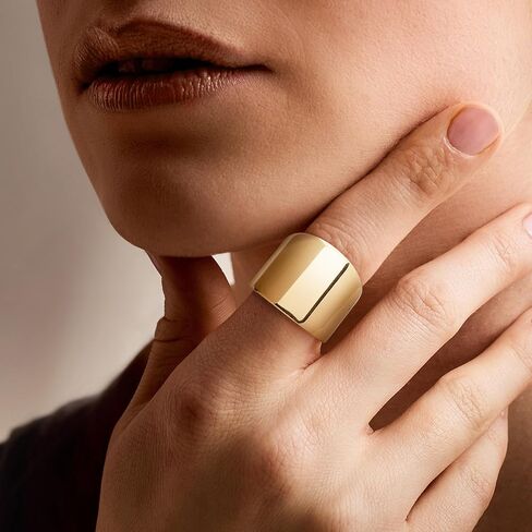 Ross-Simons Italian 14kt Yellow Gold Wide Polished Ring in Saudi Arabia