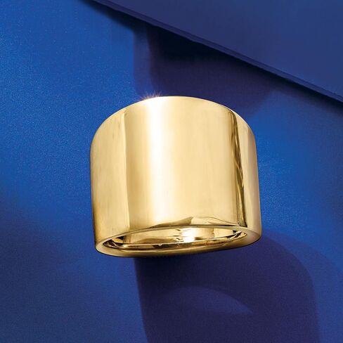 Ross-Simons Italian 14kt Yellow Gold Wide Polished Ring in Saudi Arabia