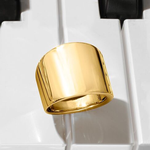 Ross-Simons Italian 14kt Yellow Gold Wide Polished Ring in Saudi Arabia
