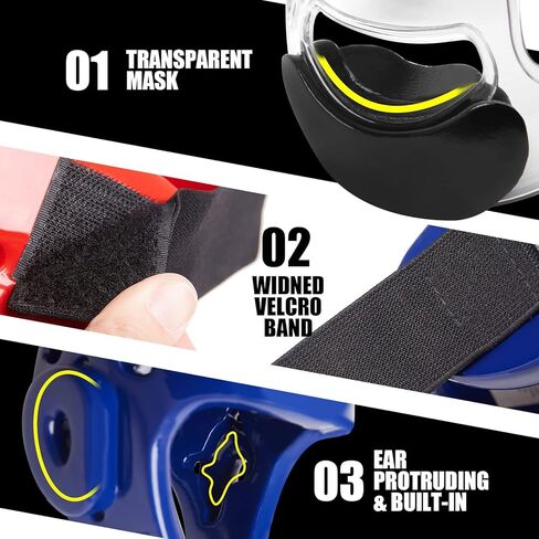 Youth & Adults Taekwondo Headgear – Adjustable MMA Helmet with Removable Face Shield & Ultra-Soft Padding for Kickboxing, Muay Thai, Combat Training in Saudi Arabia