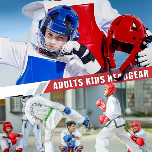 Youth & Adults Taekwondo Headgear – Adjustable MMA Helmet with Removable Face Shield & Ultra-Soft Padding for Kickboxing, Muay Thai, Combat Training in Saudi Arabia