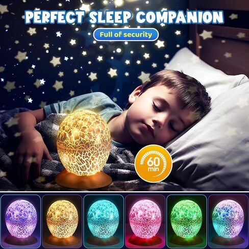 ألعاب الديناصورات للأطفال الذين تتراوح أعمارهم بين 3-12: Dinosaurs Wired Egg Night Light Gifts for Boys 4 5 6 7 8 9 9 year 2-in-1 dino & star projector with 360 ° Timer timer for Boy Ages 3-5 عيد ميلاد Decord Decor in Kuwait