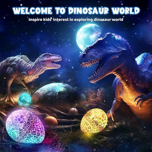 ألعاب الديناصورات للأطفال الذين تتراوح أعمارهم بين 3-12: Dinosaurs Wired Egg Night Light Gifts for Boys 4 5 6 7 8 9 9 year 2-in-1 dino & star projector with 360 ° Timer timer for Boy Ages 3-5 عيد ميلاد Decord Decor in Kuwait