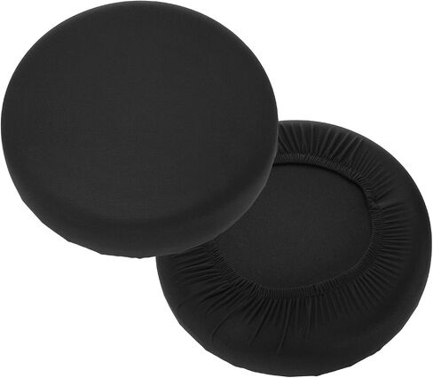 uxcell 2 Pack Stool Covers Round, 11-15 Inch Bar Stool Covers Washable Dustproof Slipcover Seat Cushion with Elastic for Bar Kitchen Living Room Decor, Black in Saudi Arabia