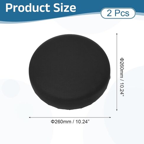 uxcell 2 Pack Stool Covers Round, 11-15 Inch Bar Stool Covers Washable Dustproof Slipcover Seat Cushion with Elastic for Bar Kitchen Living Room Decor, Black in Saudi Arabia