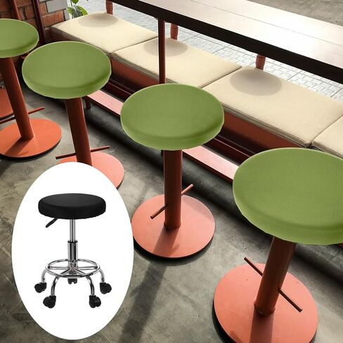 uxcell 2 Pack Stool Covers Round, 11-15 Inch Bar Stool Covers Washable Dustproof Slipcover Seat Cushion with Elastic for Bar Kitchen Living Room Decor, Black in Saudi Arabia