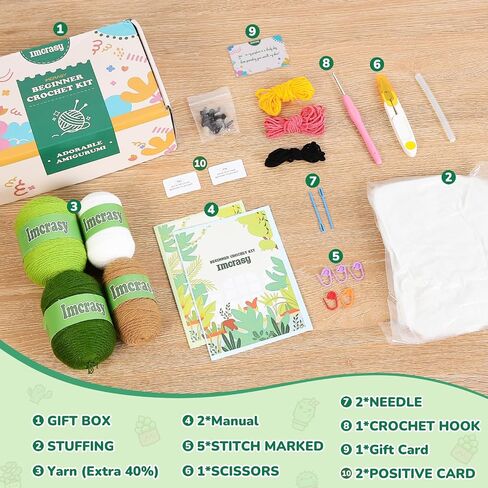Crochet Kit | Crochet Kit for Beginners | Beginner Crochet Kit with Step by Step Video Lessons | 6 PC Potted Plants and Succulent Family Crochet Kit with Crochet Accessories(40%+ Yarn) in Saudi Arabia