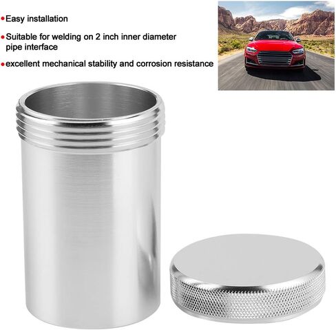 Qiilu 2in Weld على غطاء الحشو Cap Aluminy Weld على رقبة الحشو والغطاء 2 "لحام الوقود مع رقبة حشو الغطاء أجزاء خزان الوقود تجديد السيارة (الفضة) in Saudi Arabia